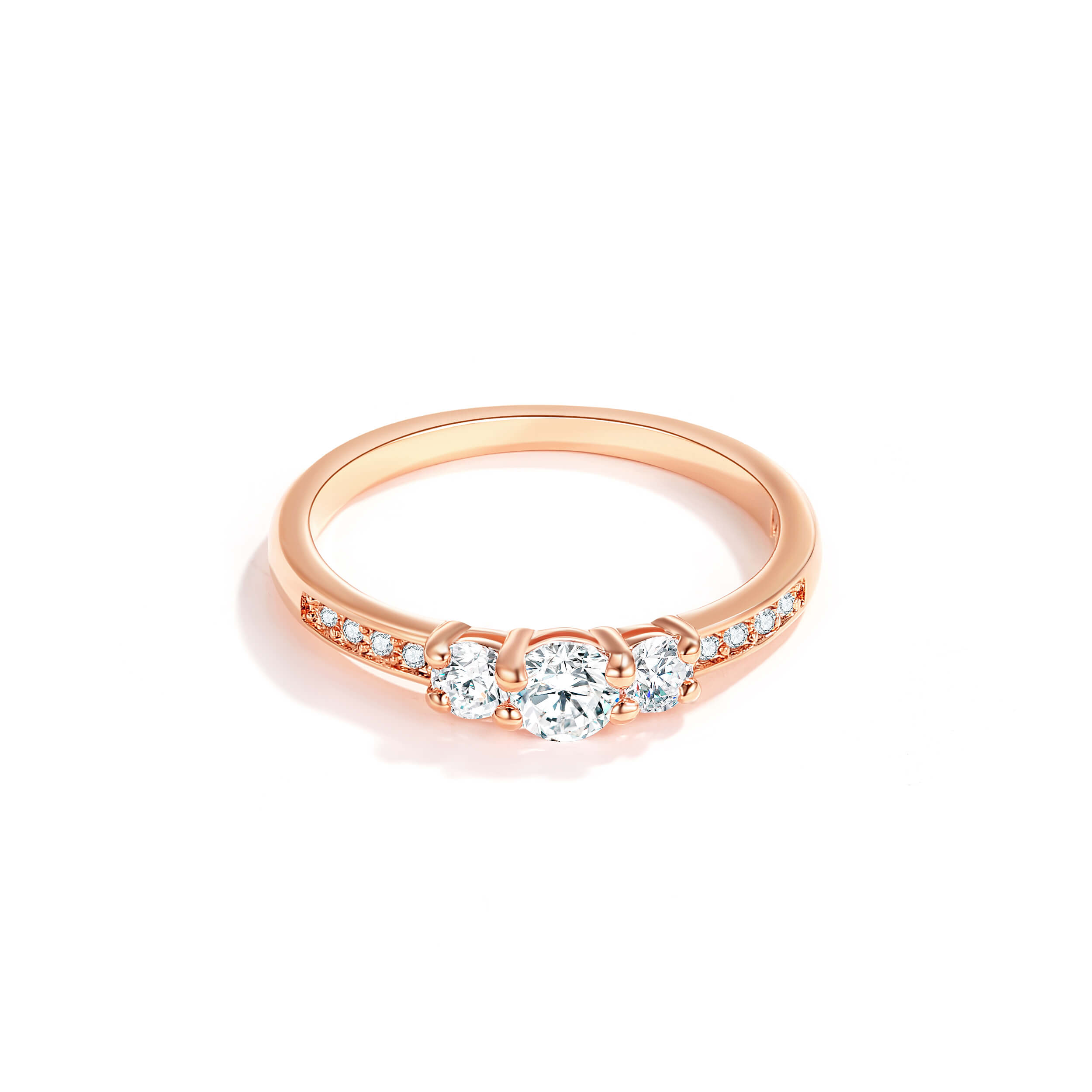 Attract Trilogy Brilliance Ring with Cubic Zirconia Rose Gold Plated