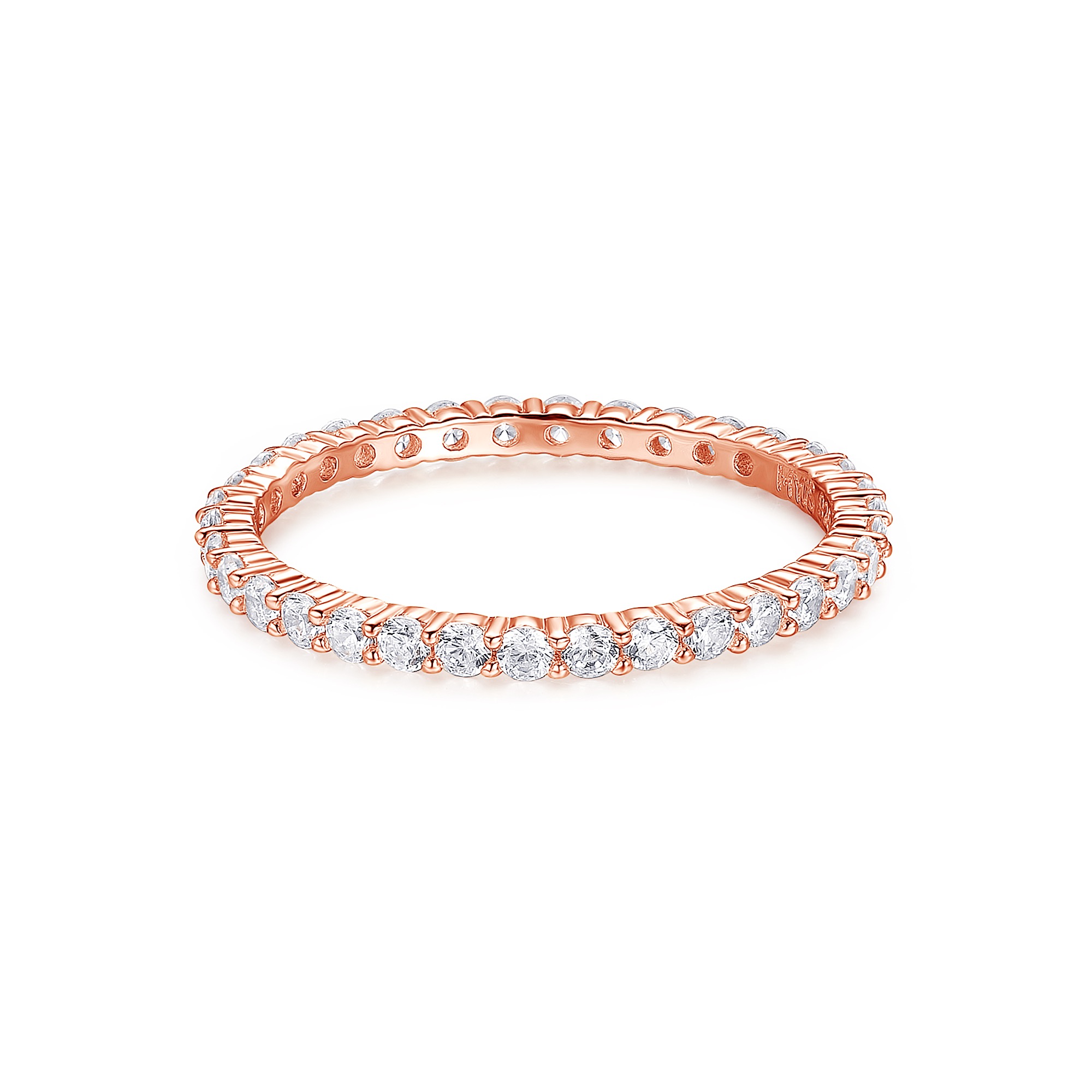 Vittore White Eternity Stackable Ring Sterling Silver Rose Gold Plated Stack