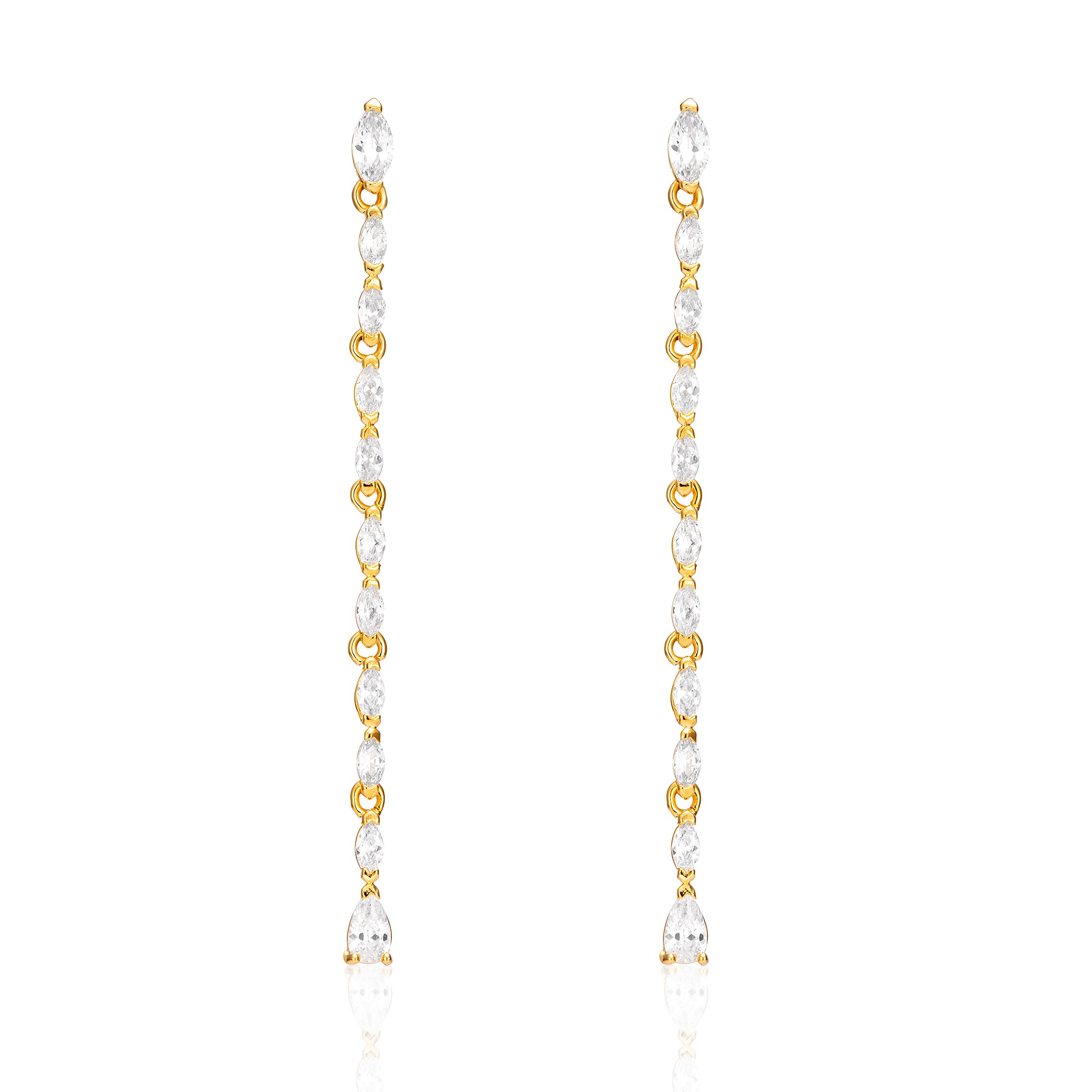Louison Drop Earrings with CZ Gold Plated Bridal