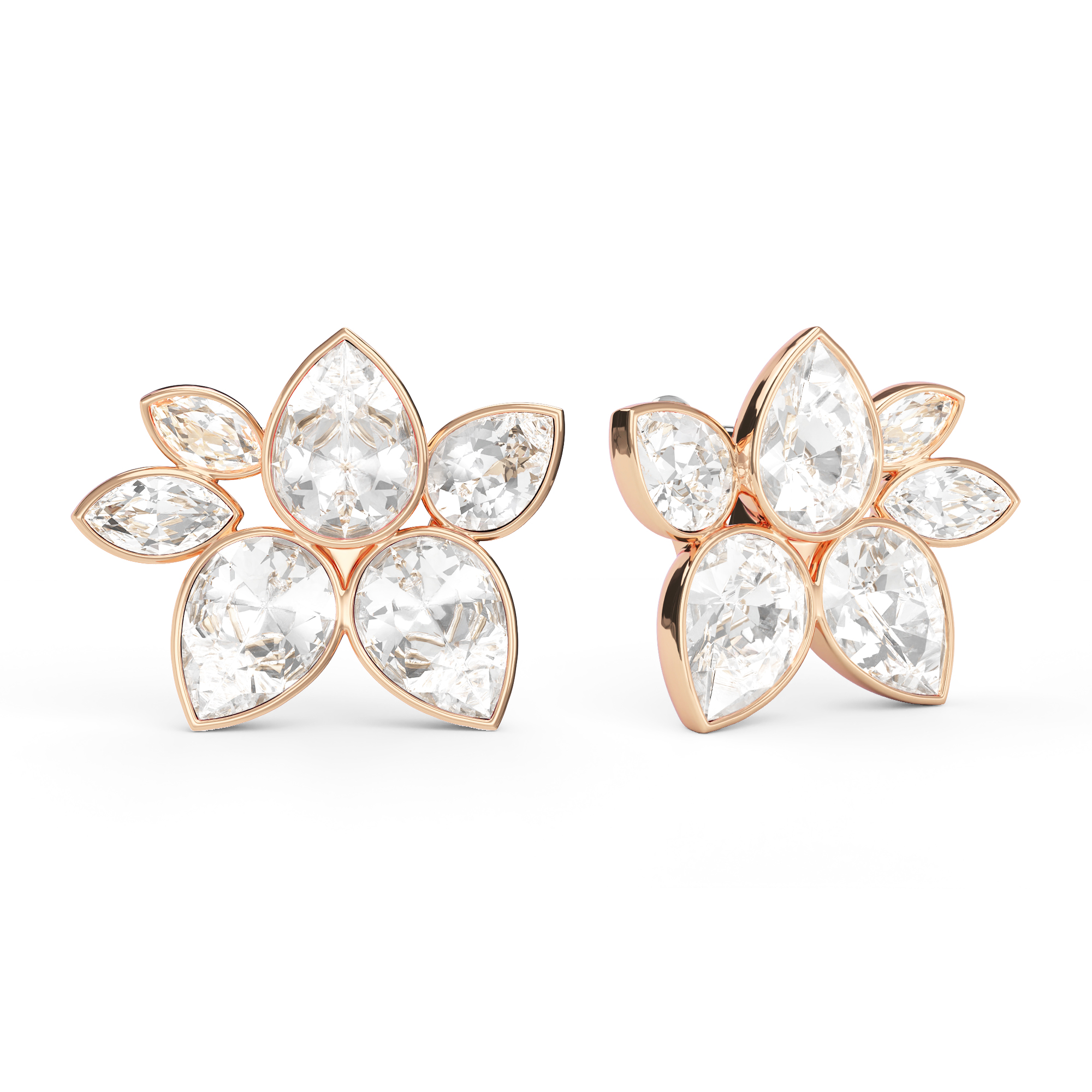 Robyn Mix Drop Carrier Earrings Rose Gold Plated