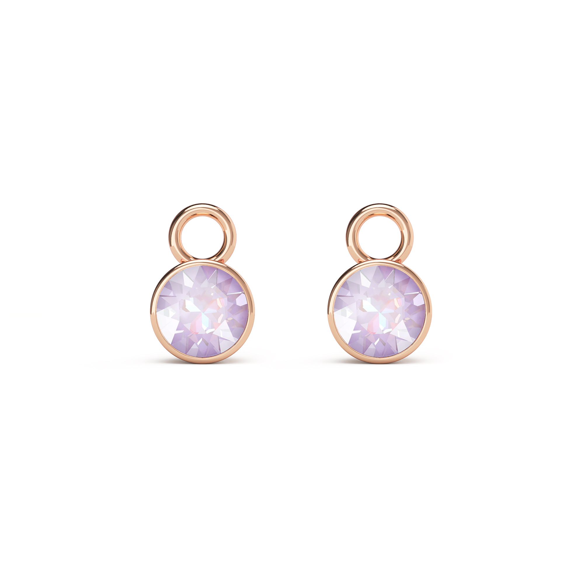 Bella 1 Carat Mix Charms with Lavender Moonstone Crystals Rose Gold Plated