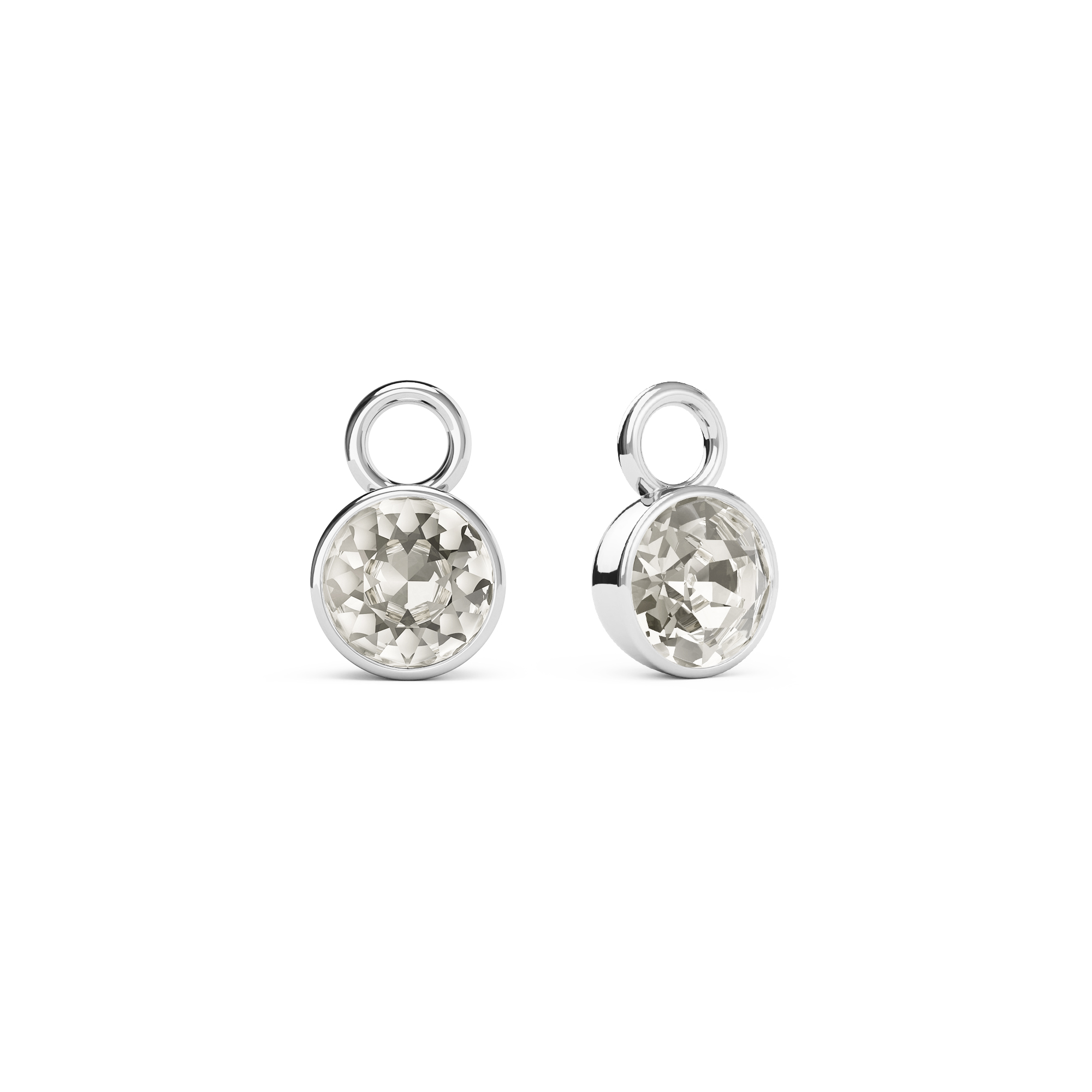 Bella 1 Carat Mix Charms with Silver Shade Crystals Silver Plated