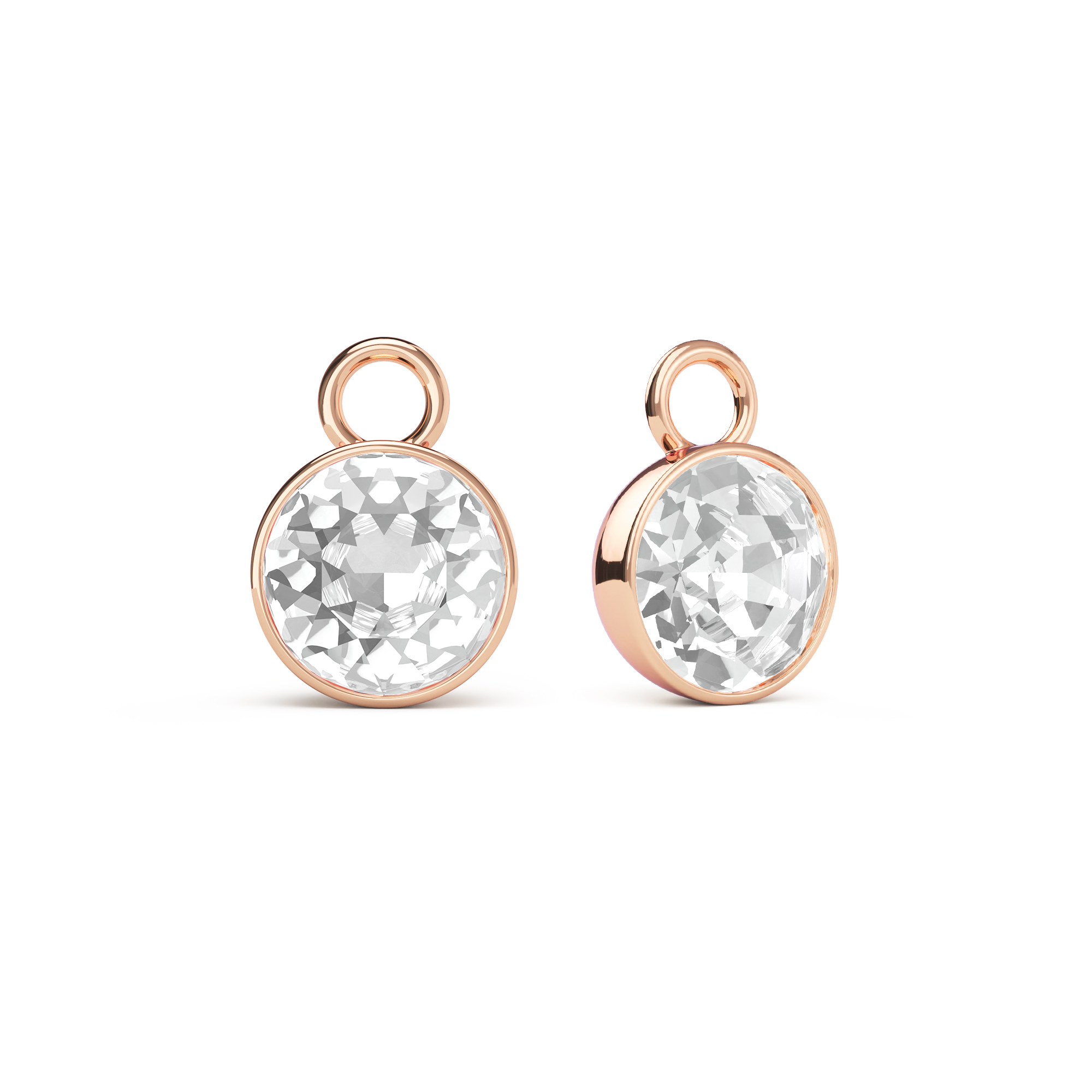 Bella 2 Carat Mix Charms with Clear Swarovski Crystals Rose Gold Plated