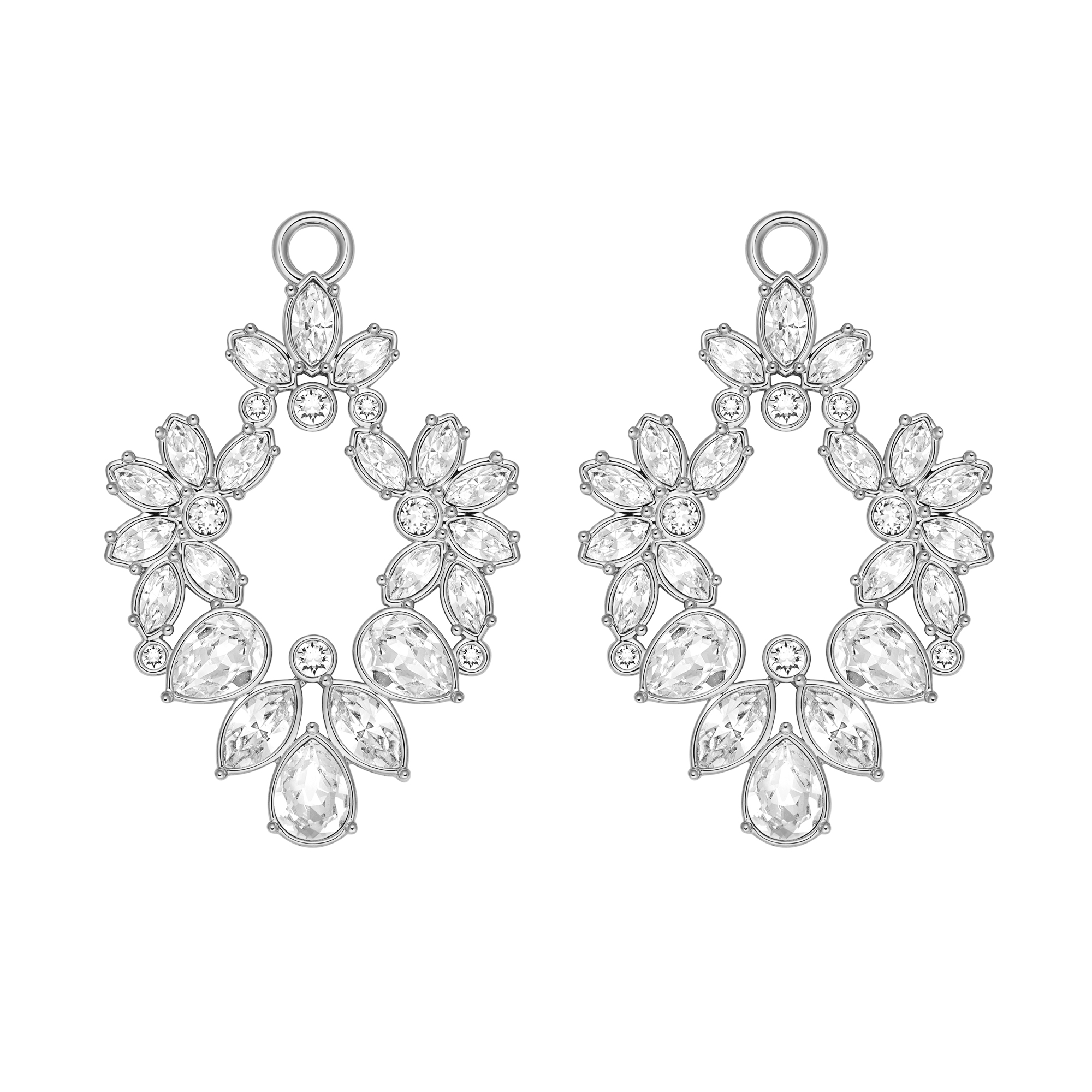 Charlotte Floral Drop Mix Charms Platinum Plated