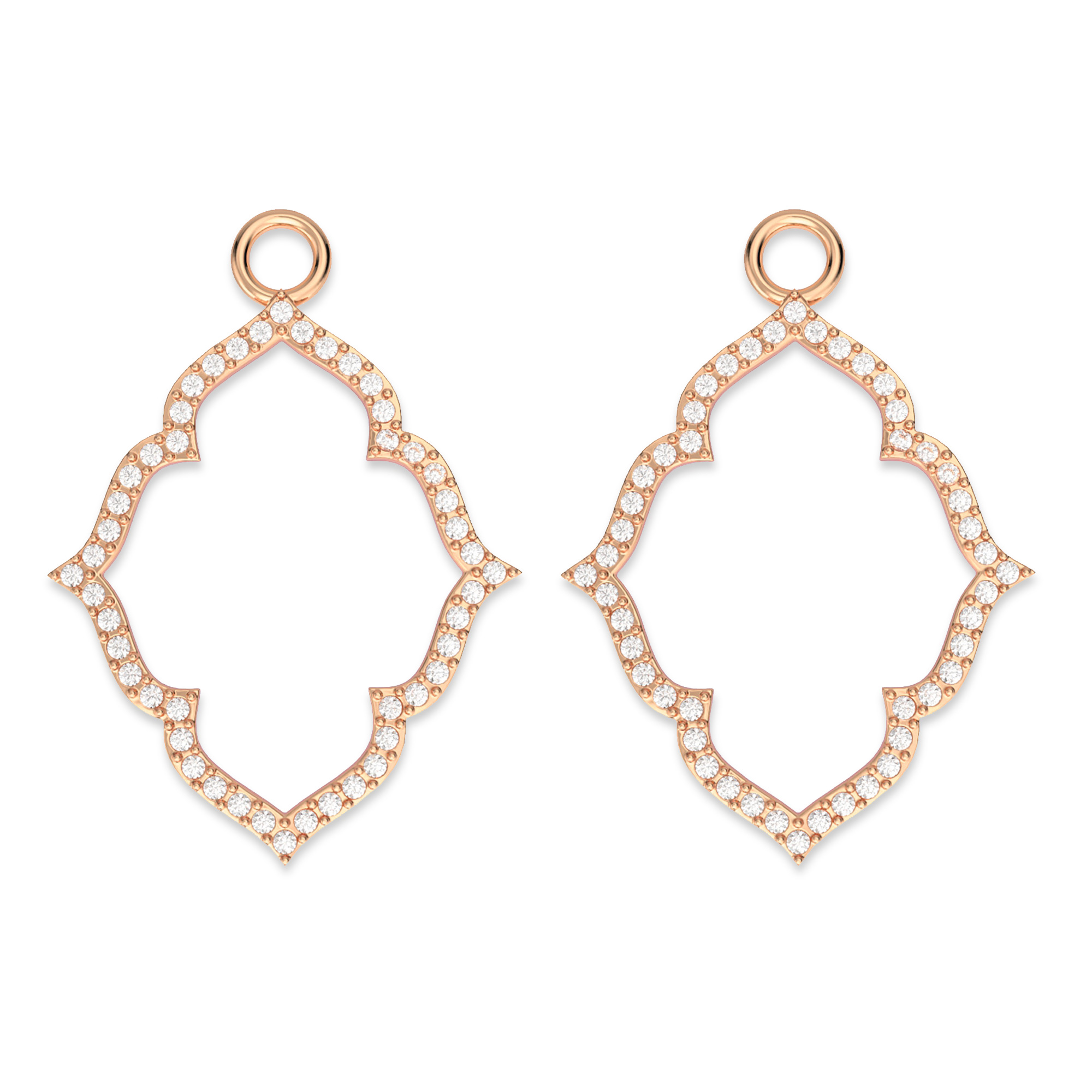 Open Victoria Mix Charms with Swarovski Crystals Rose Gold Plated