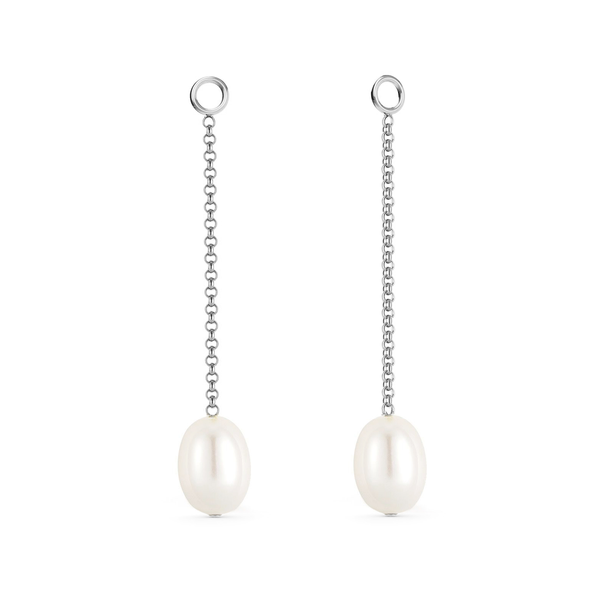 Petite Drop Freshwater Pearl Mix Charms Rhodium Plated