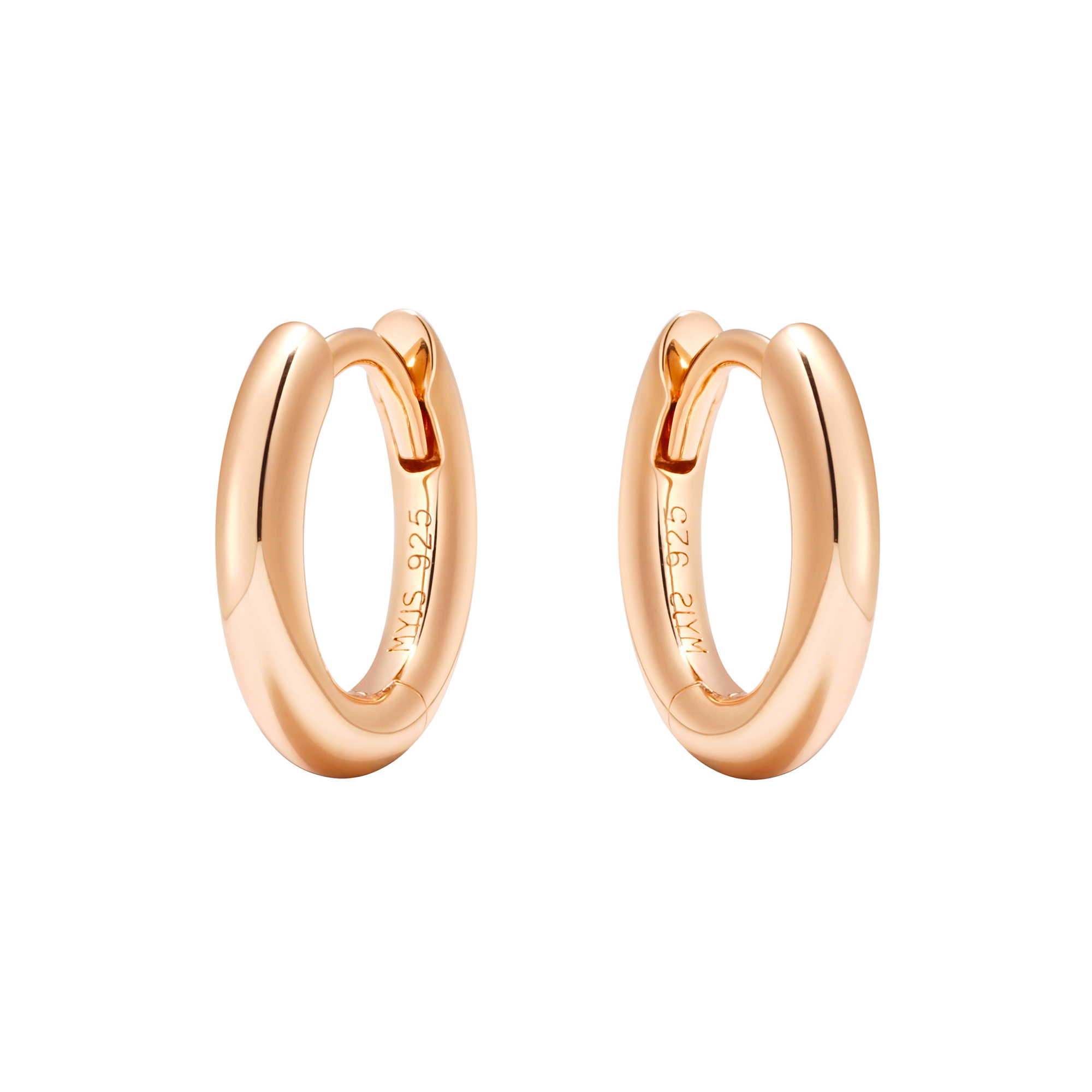 Minimal Mix Hoop Carrier Earrings in Sterling Silver Rose Gold Plated