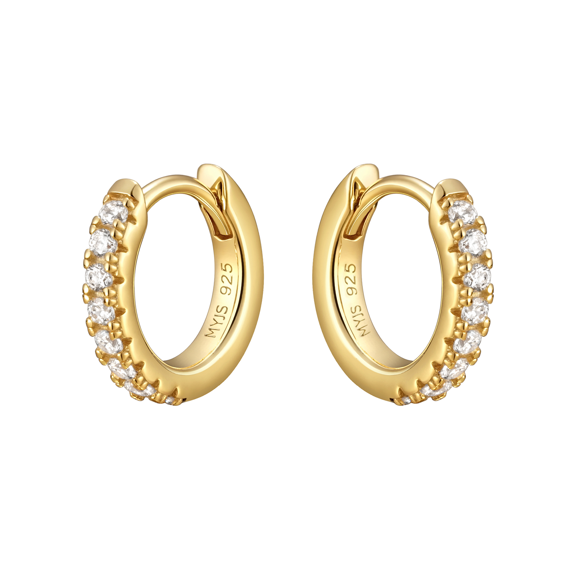 Eternity Metro Mix Hoop Carrier Earrings in Sterling Silver Gold Plated
