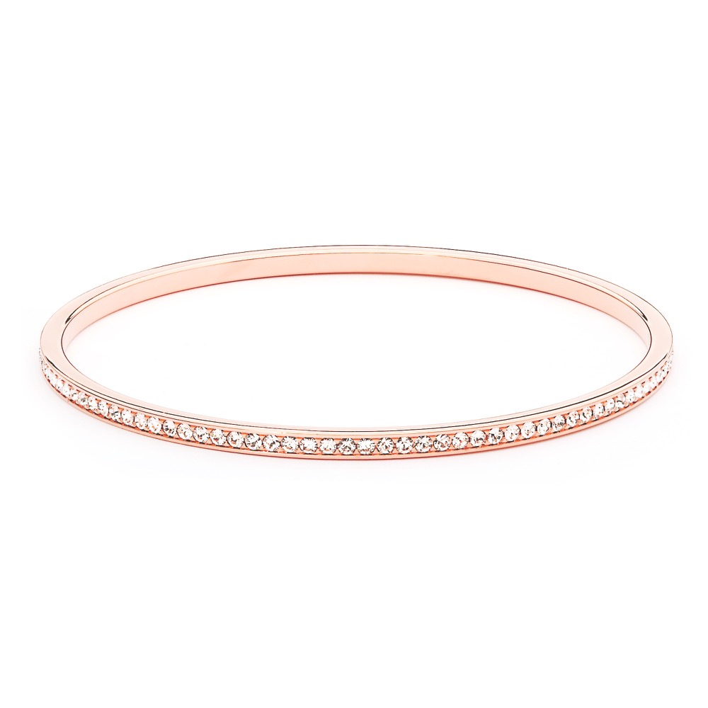 MYJS Trinity Magic Bangle made with Clear Crystals Rose Gold Plated Bridal