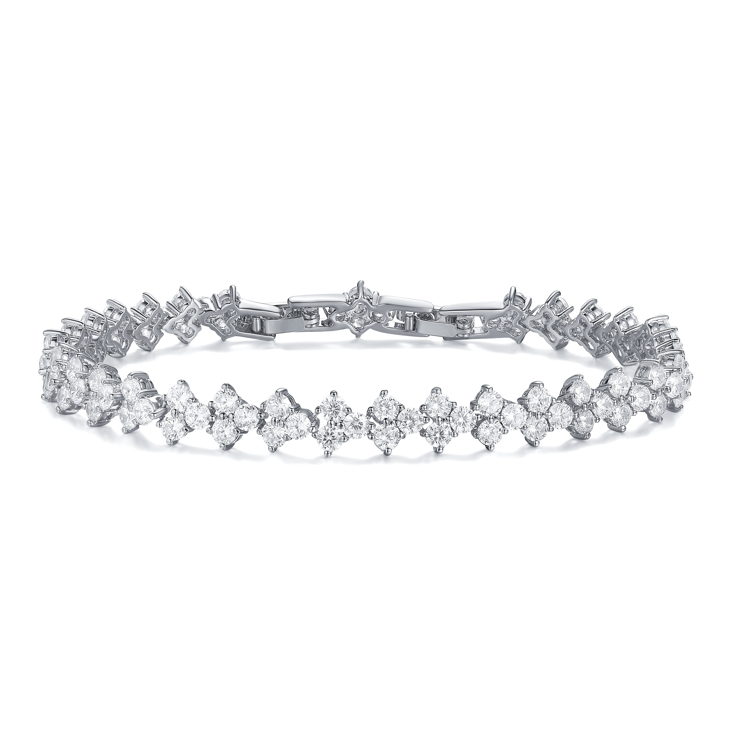 Victoria Regal Cubic Zirconia Tennis Bracelet Rhodium Plated Bridal