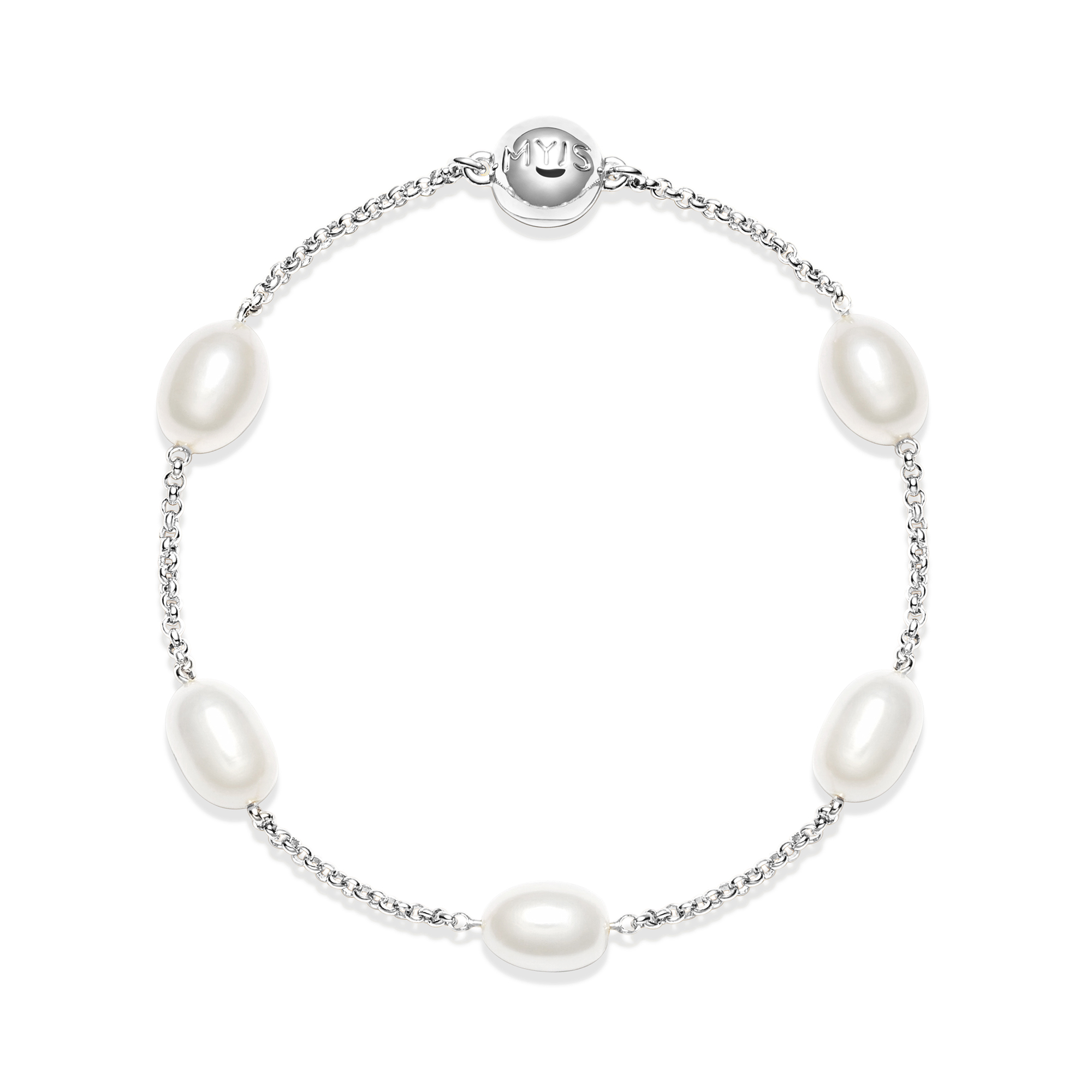 Interlude Freshwater Pearl Bracelet Rhodium Plated