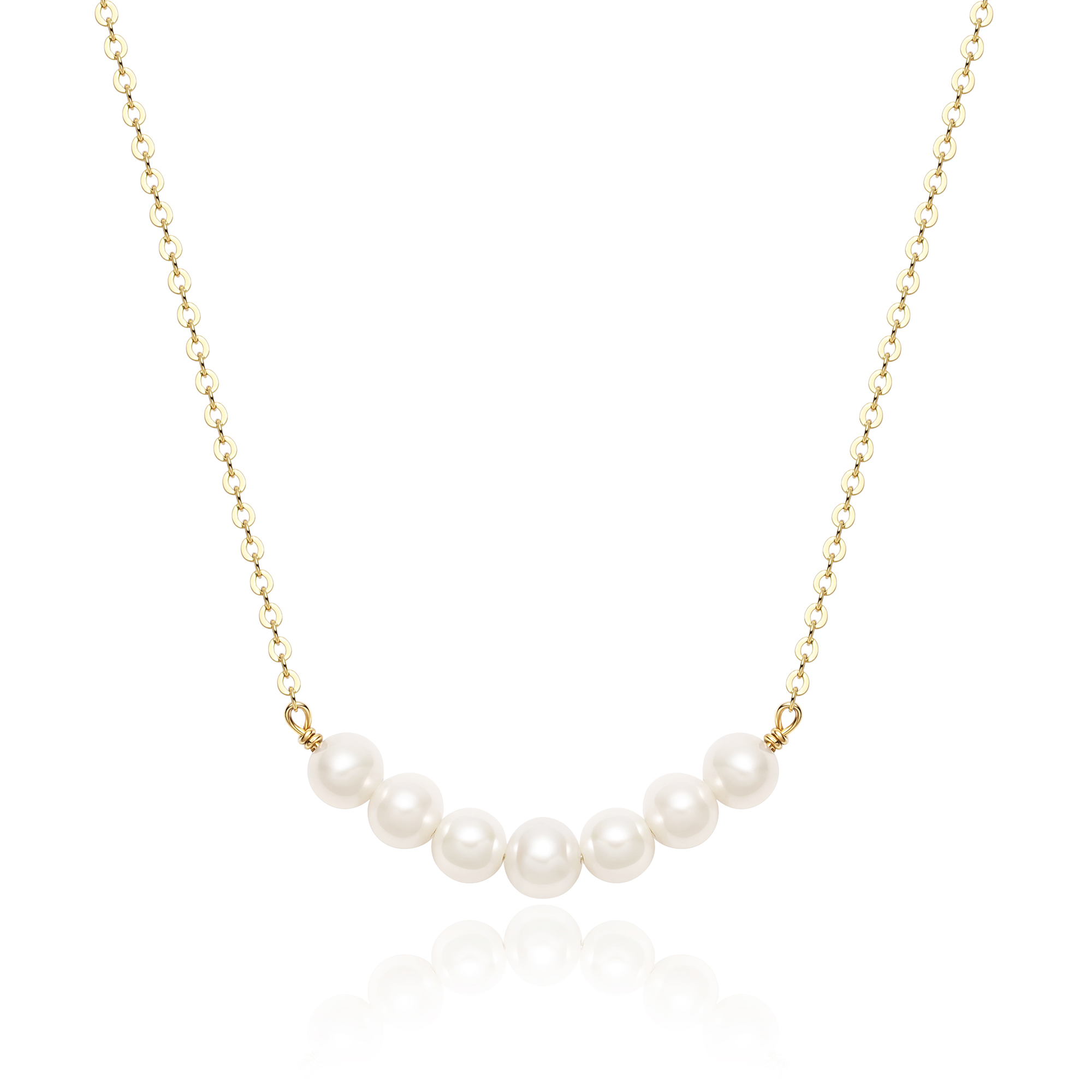 Organic Freshwater Pearl Bar Necklace Gold plated