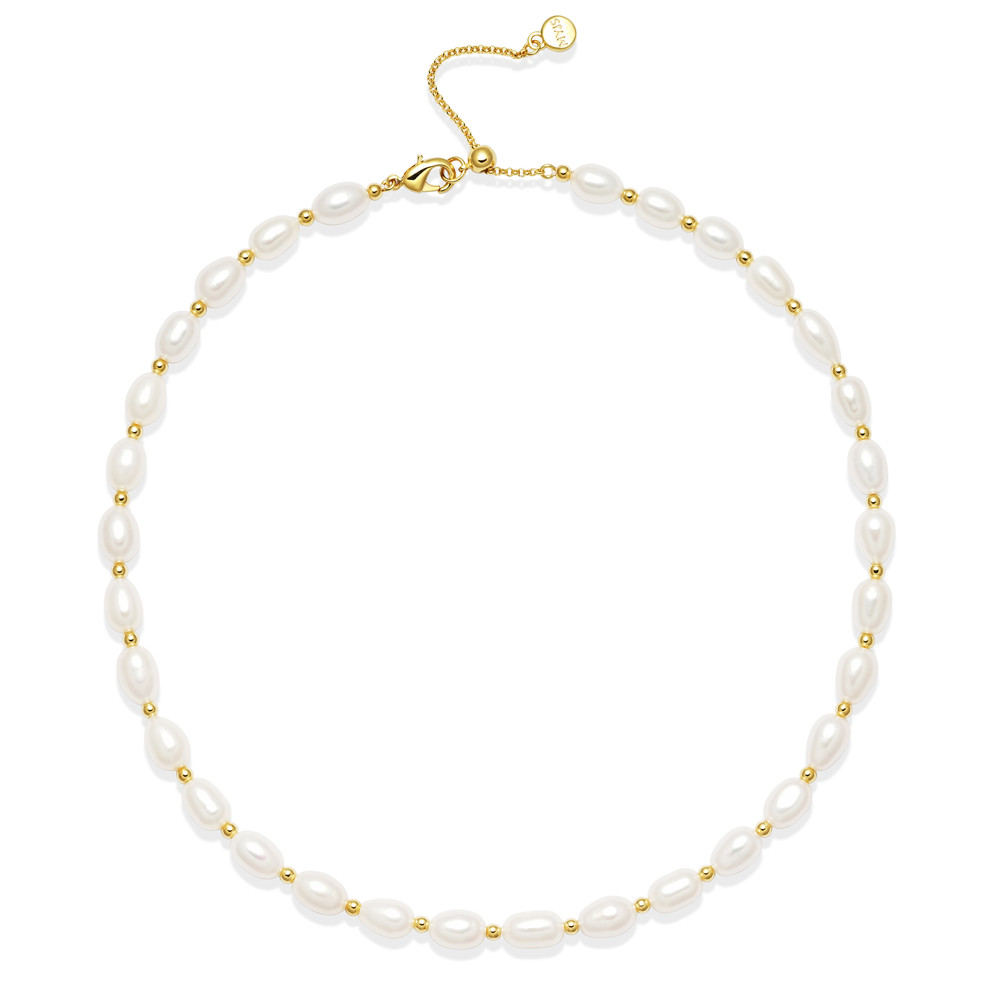 Cadence Freshwater Pearl Necklace Gold Plated