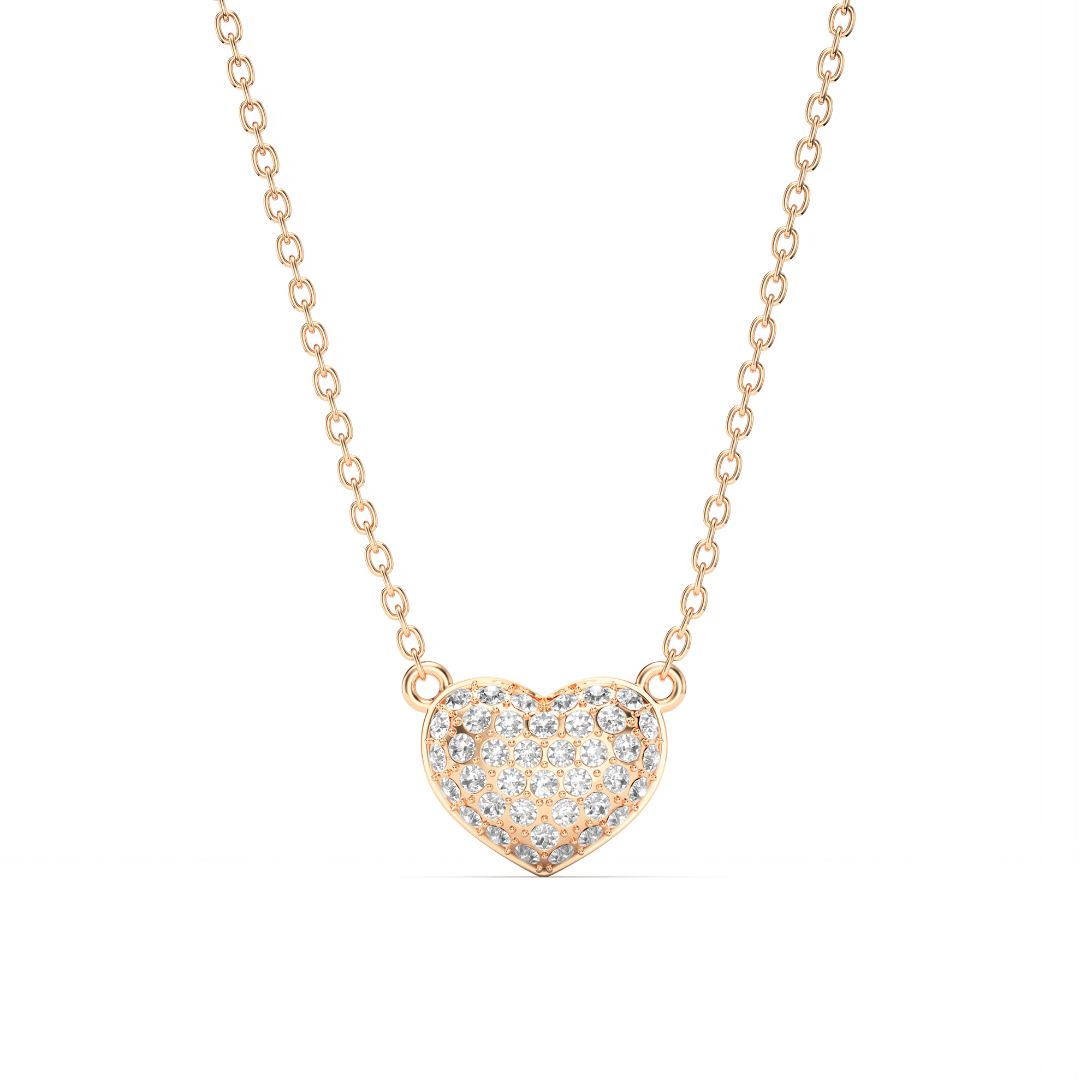 Alana Heart Necklace Clear Crystals Rose Gold Plated