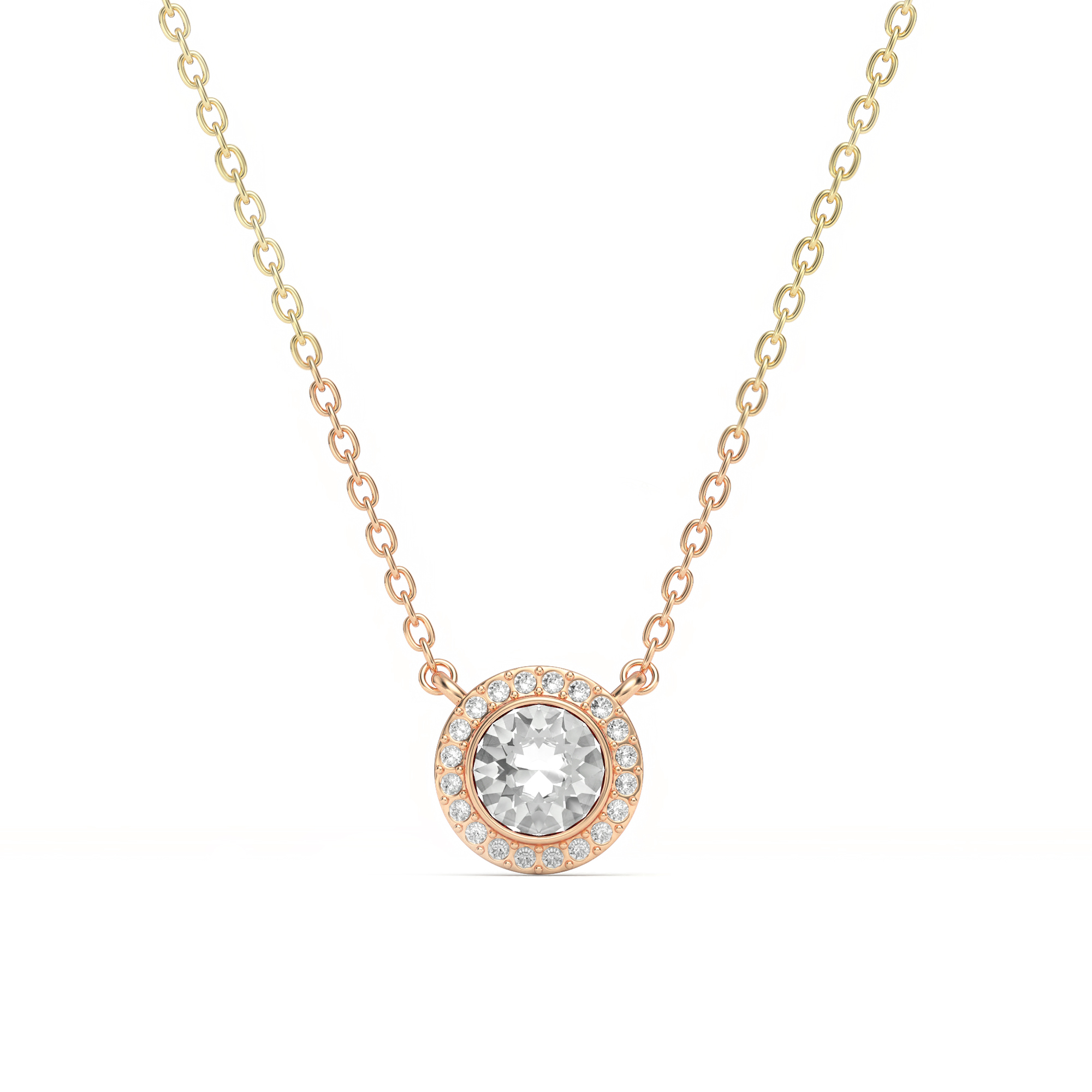 Angelic Pendant Clear Crystals Rose Gold Plated