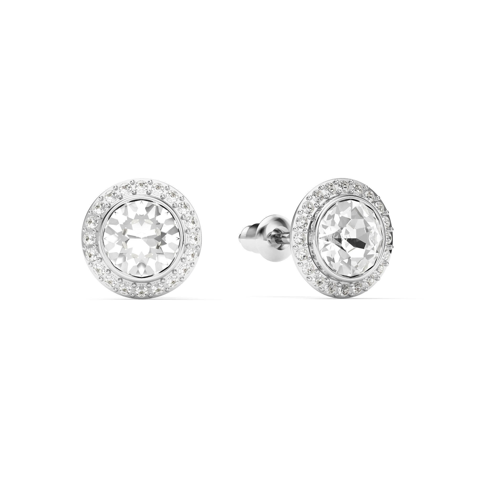 Angelic Stud Earrings Clear Crystals Rhodium Plated